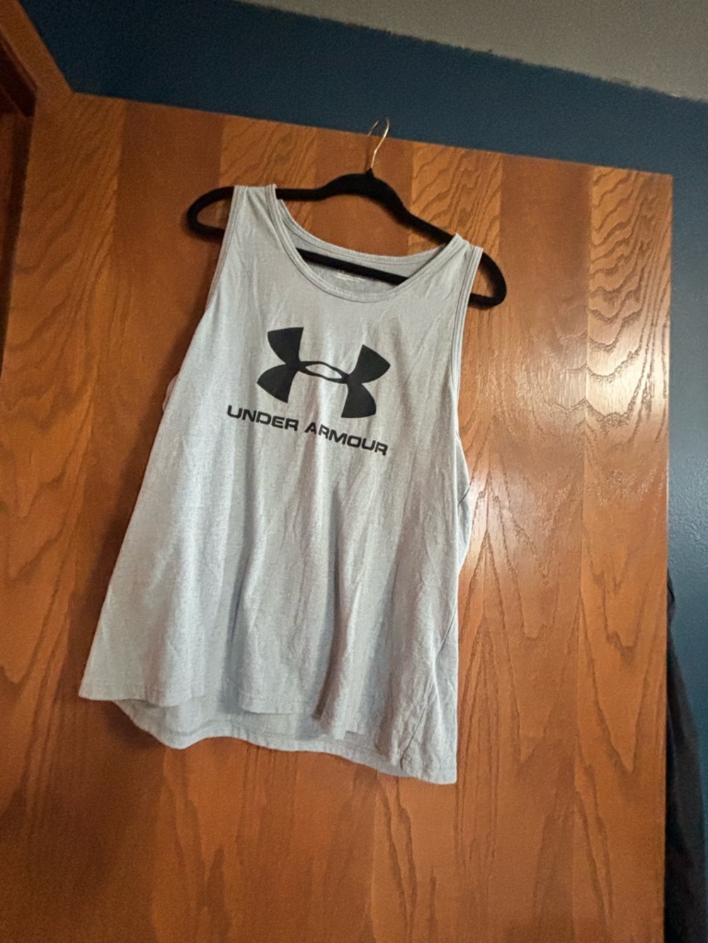 Under Armour Light Gray Tank with Black Logo